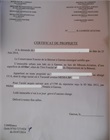 Certificat de propriété - non timbré